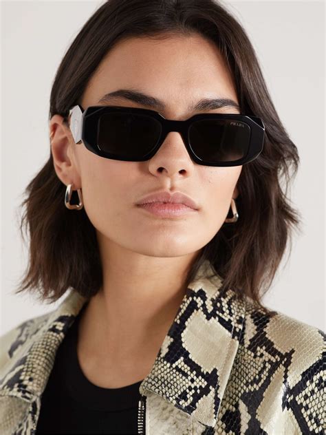 prada square-frame metal and acetate sunglasses|prada photochromic sunglasses.